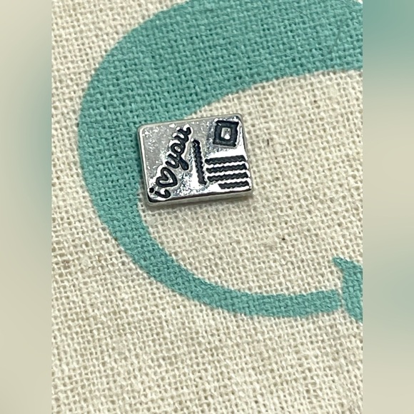 Origami Owl Living Lockets HTF Retired I love You Postcard Floating Charm - Picture 1 of 2